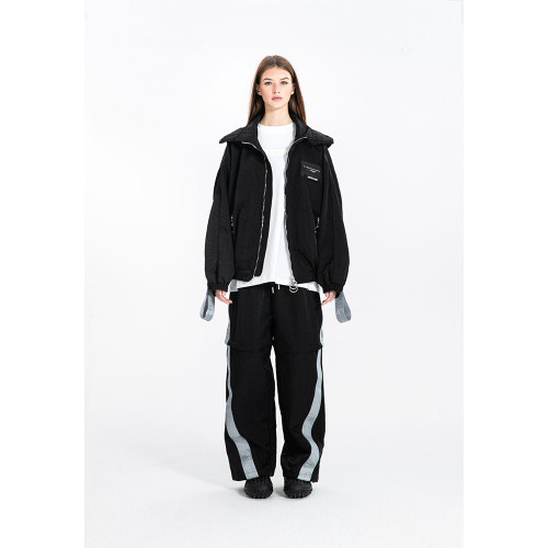 MWM Unisex παντελόνι Black Techwear Zip-Off Pants Metal Tape
